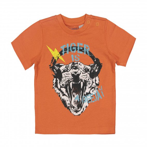 Βαμβακερή μπλούζα με κοντά μανίκια για μωρά ( αγόρια ), πορτοκαλί Chicco 226424 