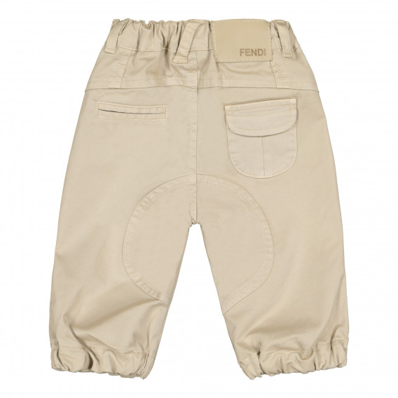 Βαμβακερό βρεφικό παντελόνι για αγόρια, σε μπεζ χρώμα Fendi 226723 3