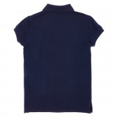 Βαμβακερό μπλουζάκι με γιακά και λογότυπο μάρκας, σε σκούρο μπλε χρώμα Benetton 226907 4