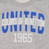 Βαμβακερό φούτερ με επιγραφή της μάρκας, γκρι Benetton 226917 2