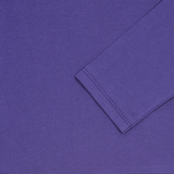 Βαμβακερή μπλούζα, σε μωβ χρώμα με φλοράλ σχέδια και επιγραφή Benetton 226946 3