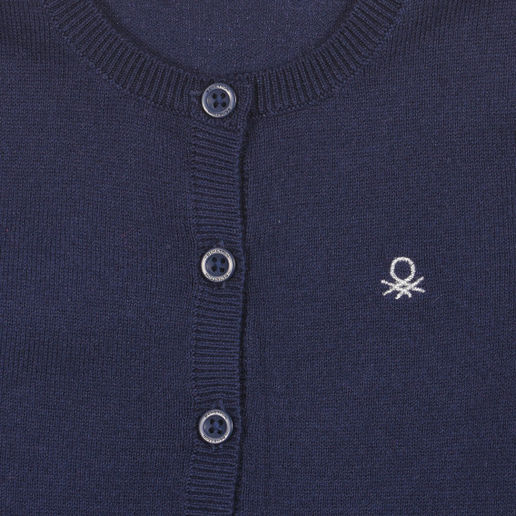 Ζακέτα σε σκούρο μπλε χρώμα με το λογότυπο της μάρκας Benetton 226985 2