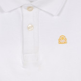 Βαμβακερό μπλουζάκι με γιακά, λευκό Benetton 227003 2