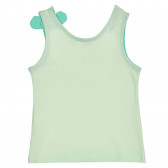 Βαμβακερή μπλούζα με κορδέλα για μωρό, σε ανοιχτό πράσινο Benetton 227036 4