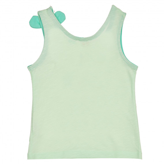 Βαμβακερή μπλούζα με κορδέλα για μωρό, σε ανοιχτό πράσινο Benetton 227036 4
