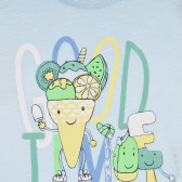 Βαμβακερή μπλούζα με στάμπα για μωρό, σε ανοιχτό μπλε Benetton 227038 2