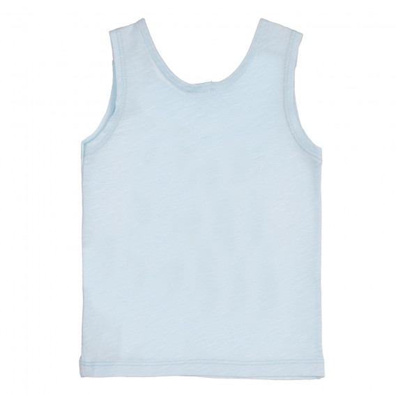 Βαμβακερή μπλούζα με στάμπα για μωρό, σε ανοιχτό μπλε Benetton 227040 4