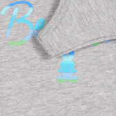 Βαμβακερή μπλούζα με στάμπα της μάρκας για μωρό, γκρι Benetton 227059 3