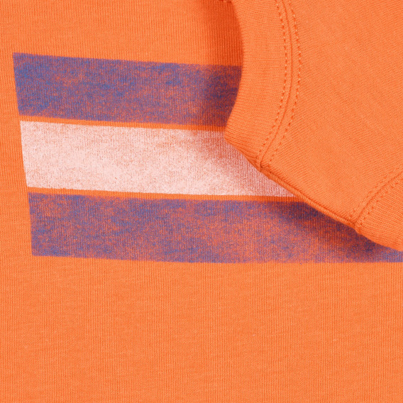 Βαμβακερή μπλούζα με στάμπα για μωρό, πορτοκαλί Benetton 227075 3