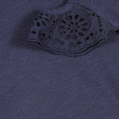 Βαμβακερή μπλούζα με μανίκια, μπλε Benetton 227082 2