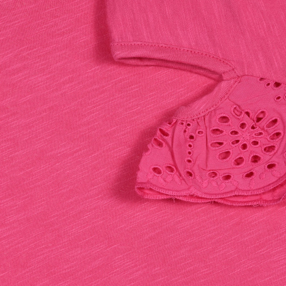 Βαμβακερή μπλούζα, σε ροζ χρώμα με κομμένα μανίκια Benetton 227089 2