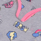 Ριγέ μπλούζα με ροζ τόνους και γραφιστικό σχέδιο Benetton 227093 3