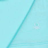 Βαμβακερή μπλούζα με σούφρες, σε ανοιχτό μπλε Benetton 227130 2