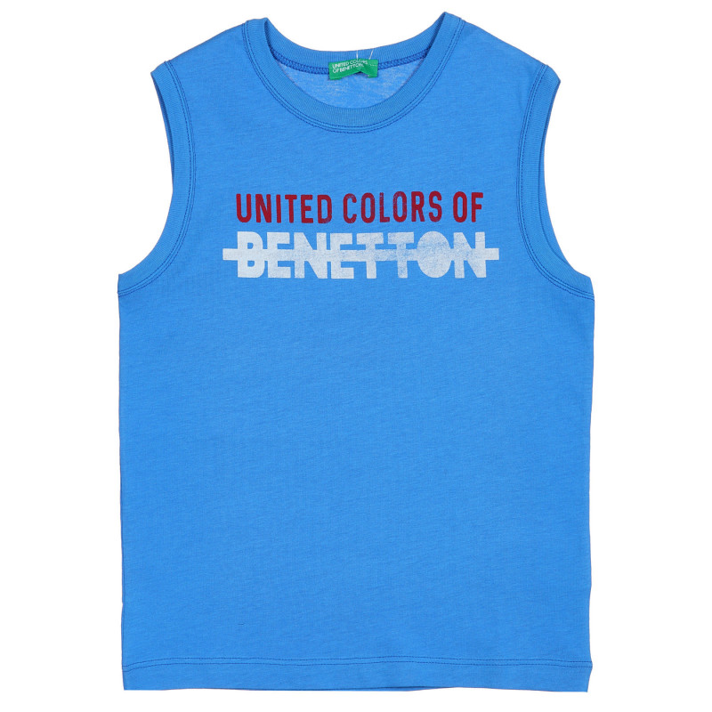 Βαμβακερή μπλούζα με λογότυπο μάρκας, μπλε  227133