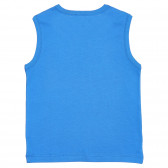 Βαμβακερή μπλούζα με λογότυπο μάρκας, μπλε Benetton 227136 4