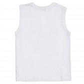 Βαμβακερή μπλούζα με το λογότυπο της μάρκας, λευκή Benetton 227140 4