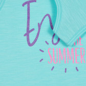 Βαμβακερό, αμάνικο μπλουζάκι, σε γαλάζιο χρώμα με επιγραφή Enjoy the summer Benetton 227147 3