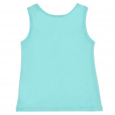 Βαμβακερό, αμάνικο μπλουζάκι, σε γαλάζιο χρώμα με επιγραφή Enjoy the summer Benetton 227148 4