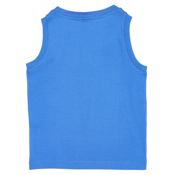 Βαμβακερή μπλούζα με στάμπα, μπλε Benetton 227183 4
