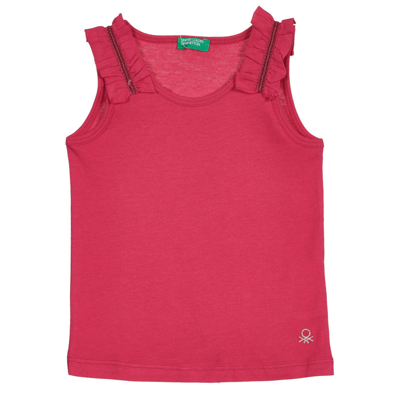 Βαμβακερή μπλούζα με σούφρες για μωρό, σκούρο ροζ  227192