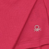 Βαμβακερή μπλούζα με σούφρες για μωρό, σκούρο ροζ Benetton 227193 2