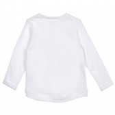 Βαμβακερή μπλούζα, λευκή με μπροκάρ επιγραφή Benetton 227203 4