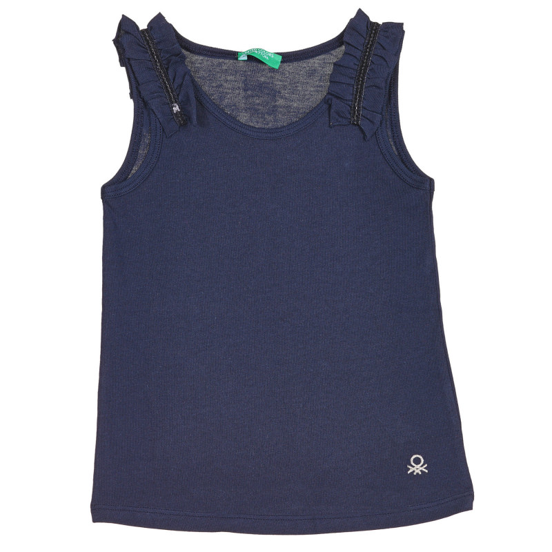 Βαμβακερή μπλούζα με σούφρες για μωρό, σε σκούρο μπλε  227204