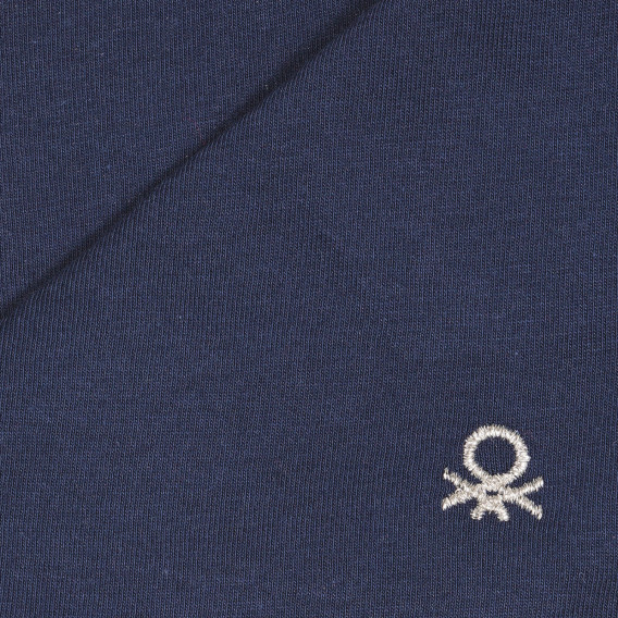 Βαμβακερή μπλούζα με σούφρες για μωρό, σε σκούρο μπλε Benetton 227205 2