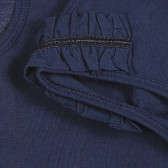 Βαμβακερή μπλούζα με σούφρες για μωρό, σε σκούρο μπλε Benetton 227206 3