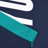 Μπλουζάκι με πράσινο περίγραμμα και στάμπα, σκούρο μπλε Benetton 227218 3