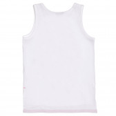 Βαμβακερή μπλούζα με σχέδιο και γράμματα, λευκή Benetton 227227 4