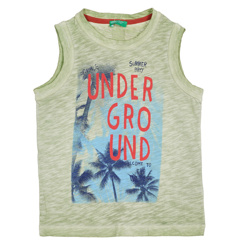 Βαμβακερή μπλούζα με γραφιστικό σχέδιο για μωρό, σε πράσινο χρώμα  227236