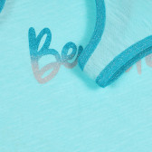 Βαμβακερή μπλούζα με μπλε τόνους και λογότυπο μάρκας, σε ανοιχτό μπλε Benetton 227254 3