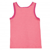 Βαμβακερή μπλούζα με ροζ τόνους και λογότυπο μάρκας, ροζ Benetton 227267 4