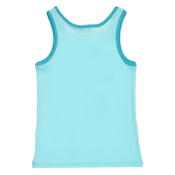 Βαμβακερή μπλούζα με λογότυπο της μάρκας, ανοιχτό μπλε Benetton 227275 4