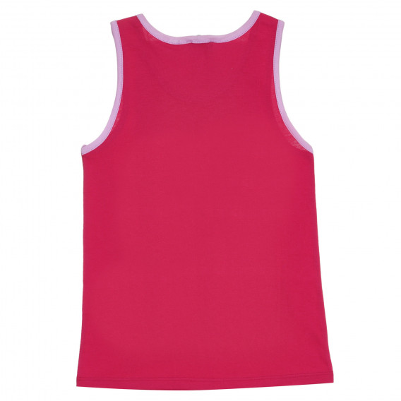Βαμβακερή μπλούζα με μωβ τόνους και λογότυπο μάρκας, ροζ Benetton 227363 4