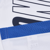 Μπλουζάκι με μπλε άκρα και στάμπα, λευκό Benetton 227370 3