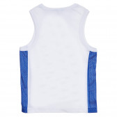 Μπλουζάκι με μπλε άκρα και στάμπα, λευκό Benetton 227371 4