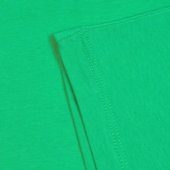 Βαμβακερή μπλούζα με το λογότυπο της μάρκας, πράσινη Benetton 227374 3