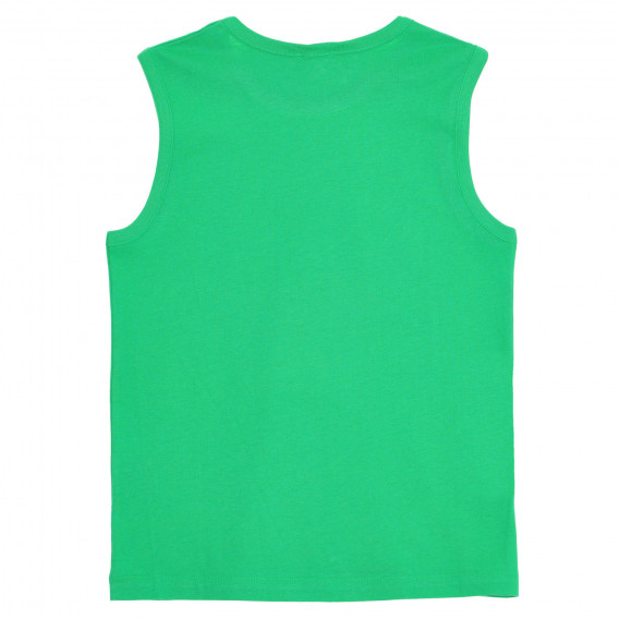 Βαμβακερή μπλούζα με το λογότυπο της μάρκας, πράσινη Benetton 227375 4