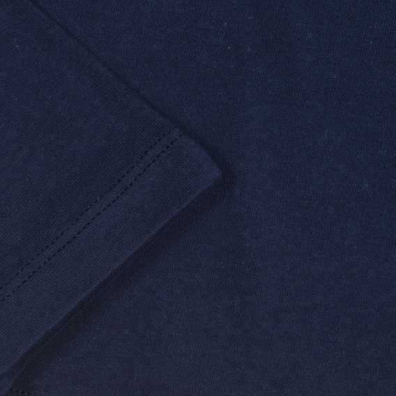 Βαμβακερή μπλούζα με λογότυπο, σκούρο μπλε Benetton 227382 3