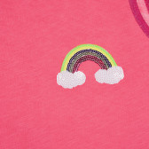 Βαμβακερό, αμάνικο μπλουζάκι σε ροζ χρώμα με παγιέτες Benetton 227413 2