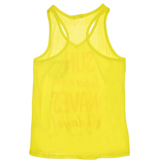 Μπλουζάκι με στάμπα και τσέπη, κίτρινο Benetton 227451 4