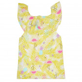 Βαμβακερή μπλούζα με σούφρες και λουλουδάτο μοτίβο σε κίτρινο χρώμα Benetton 227463 4