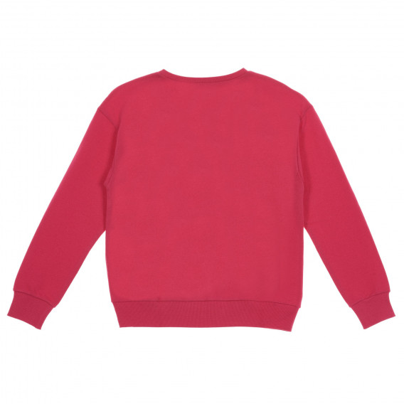 Βαμβακερό φούτερ με επιγραφή TOKYO, ροζ Benetton 227483 4