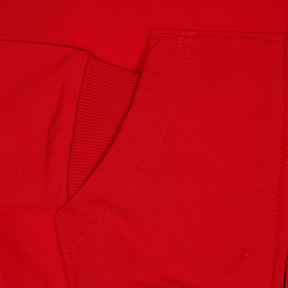 Βαμβακερό φούτερ, σε κόκκινο χρώμα με απλικέ σχέδιο Benetton 227534 3
