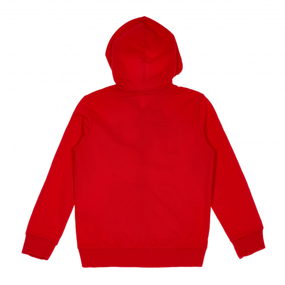 Βαμβακερό φούτερ, σε κόκκινο χρώμα με απλικέ σχέδιο Benetton 227535 4
