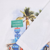 Βαμβακερή μπλούζα με τυπωμένα σχέδια, λευκή Benetton 227811 3