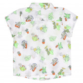Βρεφικό, βαμβακερό πουκάμισο, σε λευκό χρώμα με τυπωμένα σχέδια Benetton 227816 4