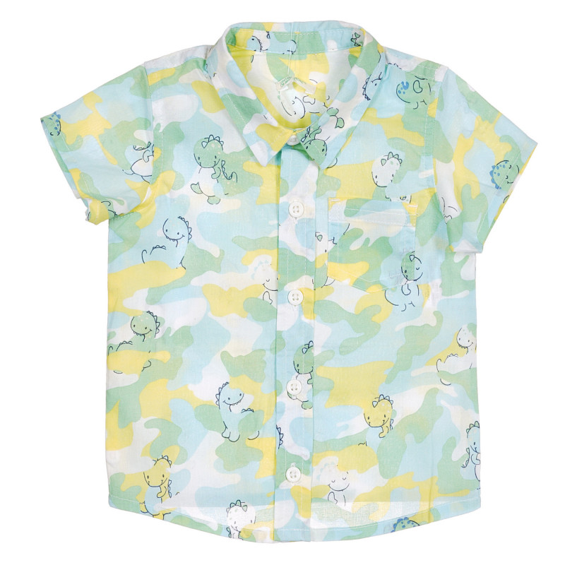 Βαμβακερό, πολύχρωμο, βρεφικό πουκάμισο με τυπωμένα σχέδια  227817